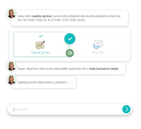 LiveBot příklad e-shop